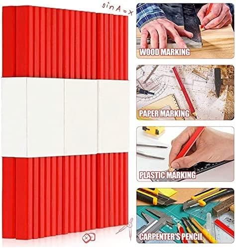 72 lápices de carpintero planos, 6.7 in de plomo de grafito duro medio, lápices de madera natural para constructores