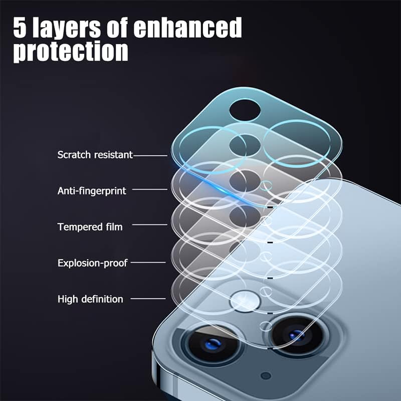 Protector de lente de cámara trasera trasera de vidrio templado para iPhone 1313 Mini – Protector de cobertura completa transparente HD