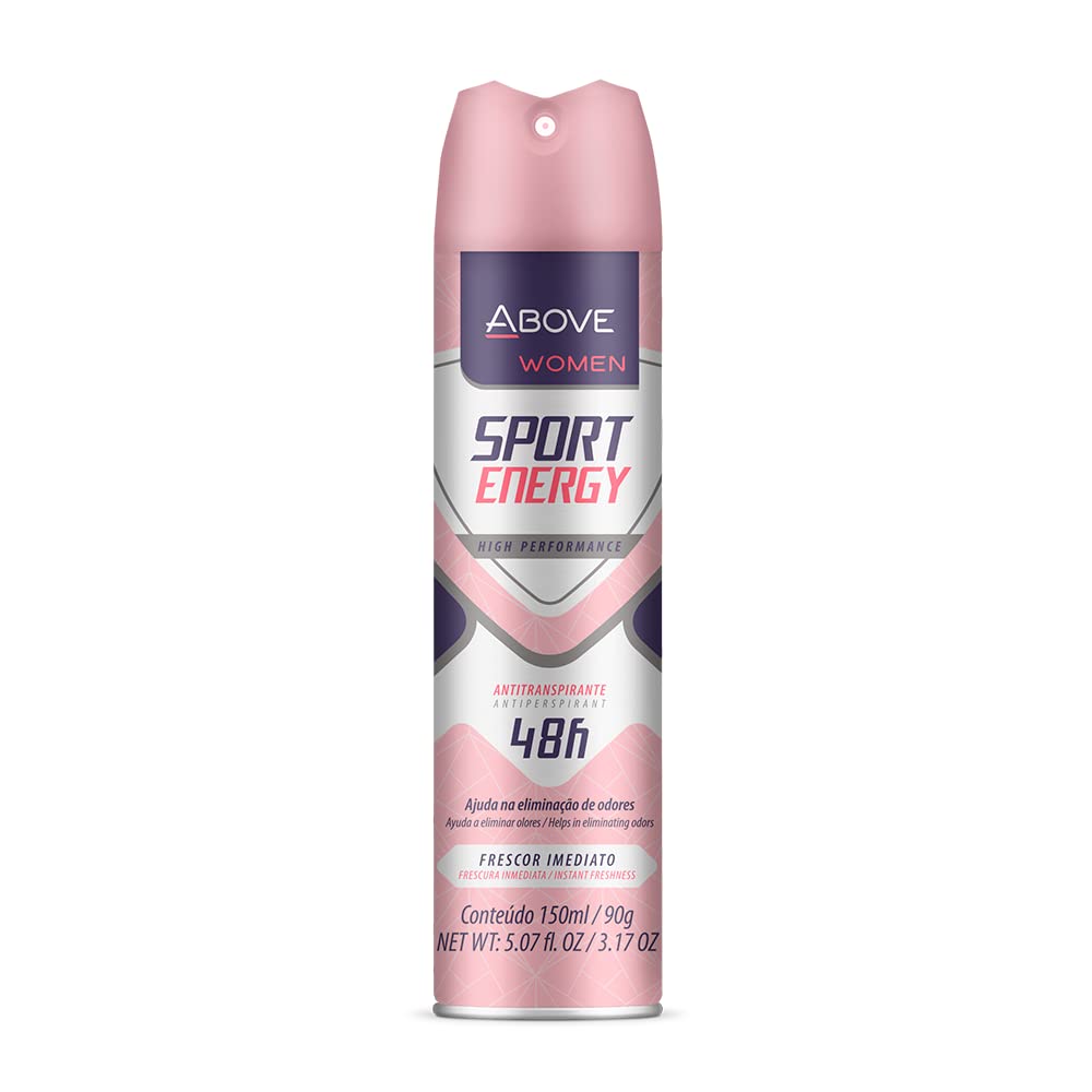 ABOVE Sport Energy – Juego de desodorante antitranspirante 48 horas para mujer, fragancia floral, spray seco que protege contra el sudor y el olor