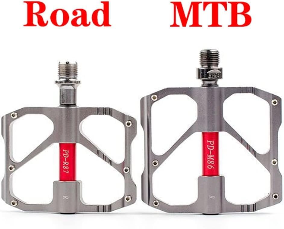 Bike PedalsCycling Pedals 916” MTB Mountain Road Bike Aluminum Alloy Pedals 3 Sealed Bearing with Anti-Skid Nails Flat Pedals 232g