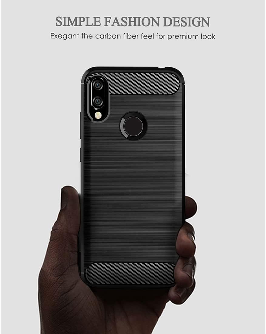 Koarwvc Funda de teléfono para Huawei Y6 2019, Huawei Y6 Pro 2019, Huawei Y6s Case Honor 8A, funda de fibra de carbono a prueba de golpes,