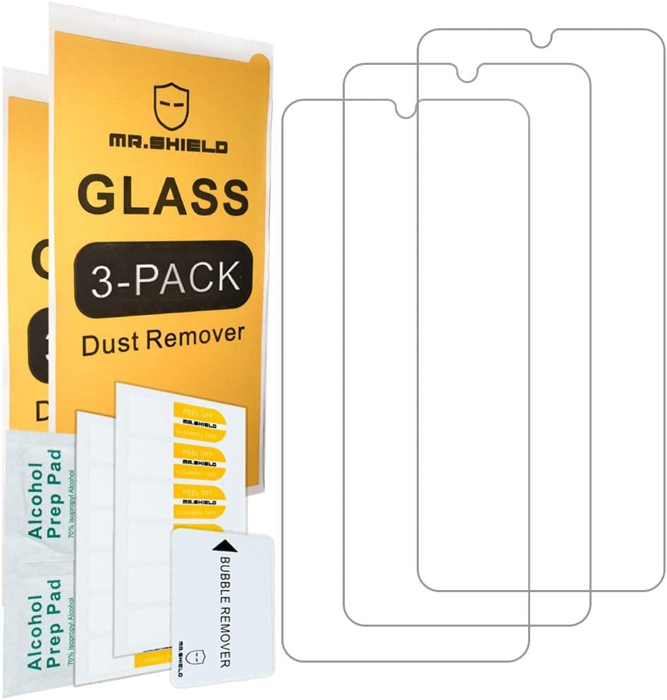 Mr.Shield Paquete de 3 Diseñado para Samsung Galaxy A31 vidrio templado Vidrio japonés con dureza 9H Protector de pantalla con reemplazo de por vida