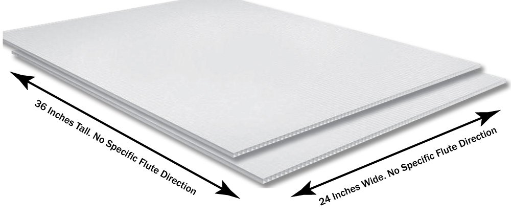 Cartel de Coroplast de 24 x 36 pulgadas, 0.157 in, tablero de plástico blanco en blanco, se adapta a la mayoría de marcos A, paquete de 2