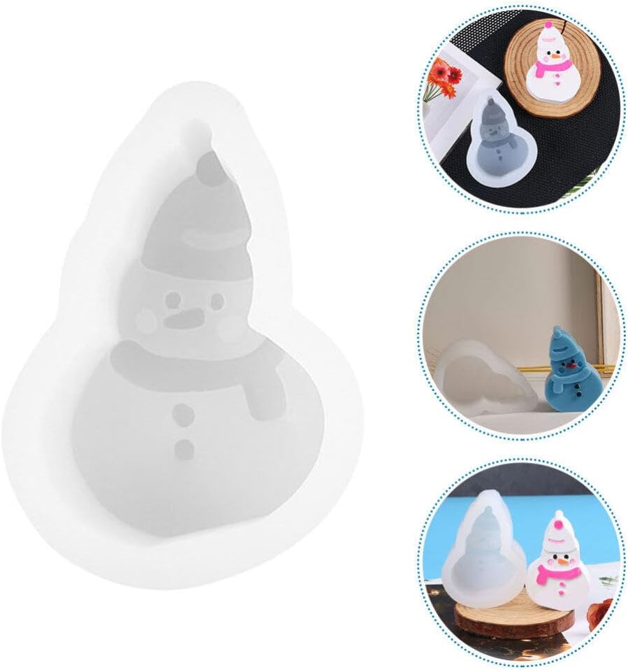 Abaodam Moldes de silicona de muñeco de nieve de Navidad, molde para hornear pastel de gelatina de chocolate, molde de fondant, molde de galletas,
