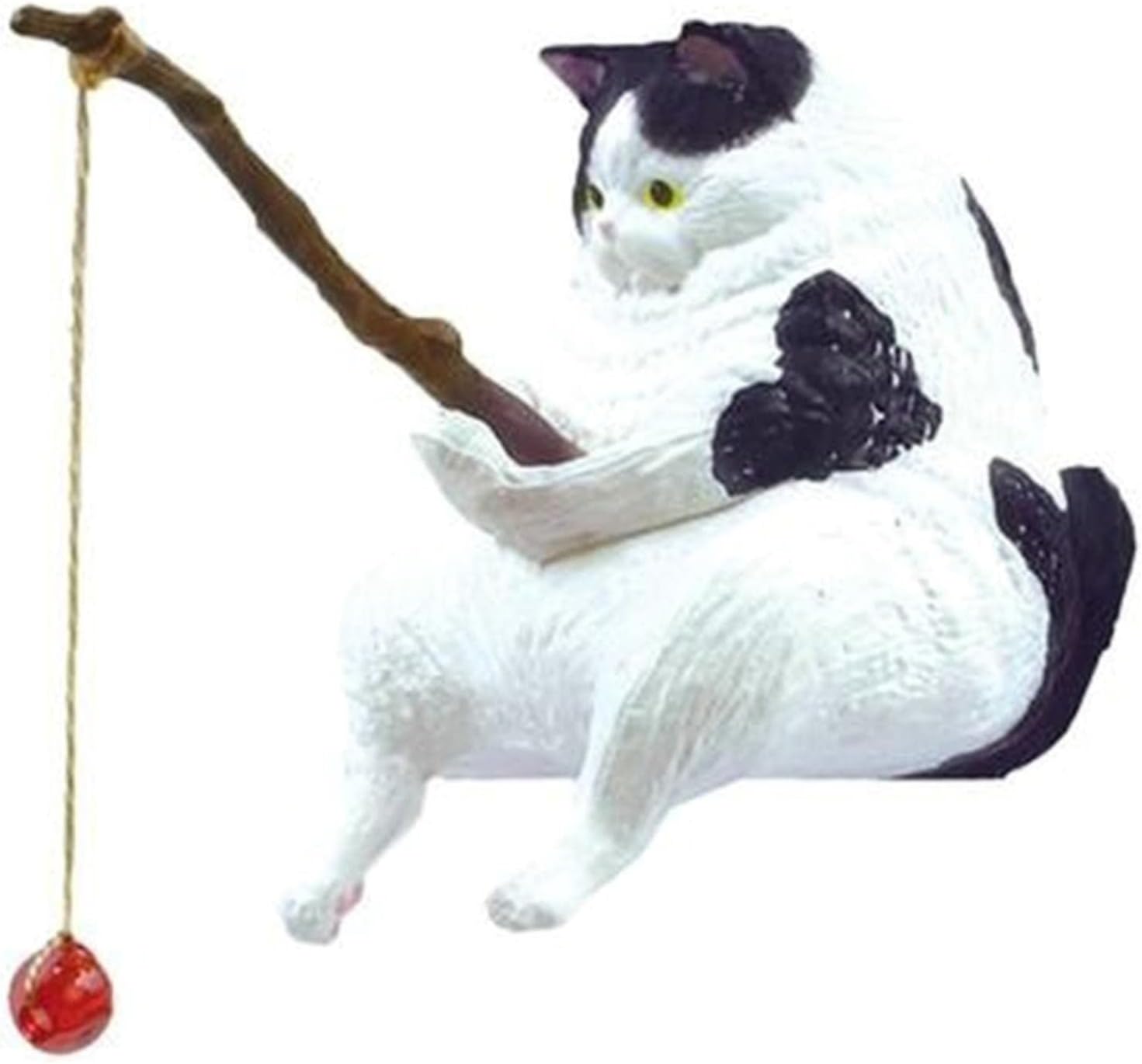 Adornos de gato de pesca Decoración de acuario Peces Paisajismo Dibujos Animados Estatua de Gato Mini Estatua de Resina Decoraciones para el Hogar