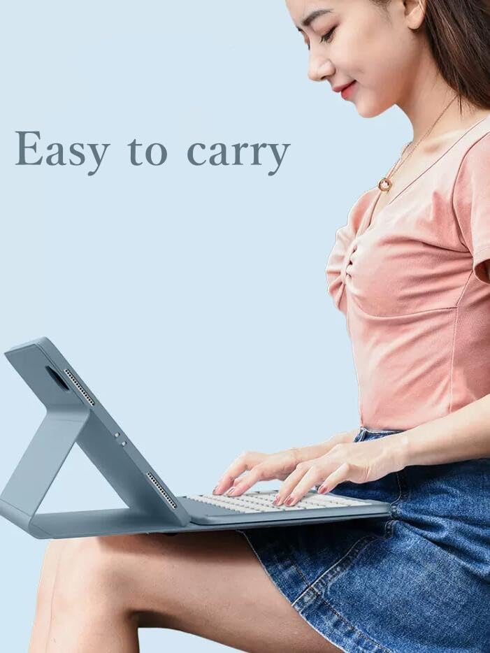 Funda con teclado Bluetooth extraíble para iPad Air de 5 generación con tecla redonda para iPad Pro de 11 pulgadas, 4 3 2 y 1 generación, funda de