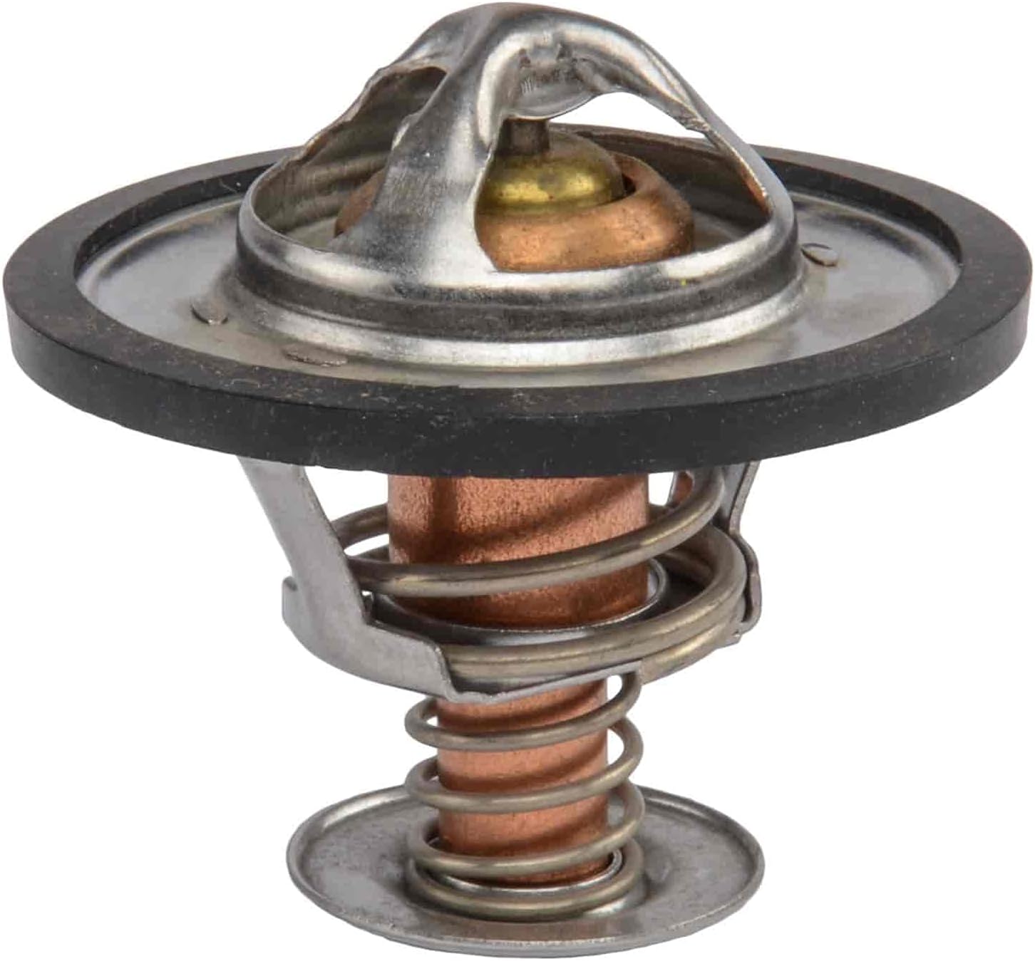 JEGS Termostato de alto flujo  160 grados  Para motores GM LS 1996-2009  Caja de cobre y compuesto de cera  Puente triple de acero inoxidable