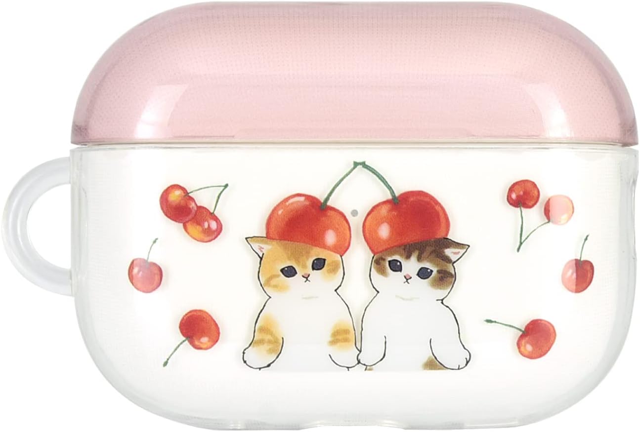 Gourmandise MOFU-01B – Funda suave compatible con AirPods Pro (2 generación), AirPods Pro (cereza