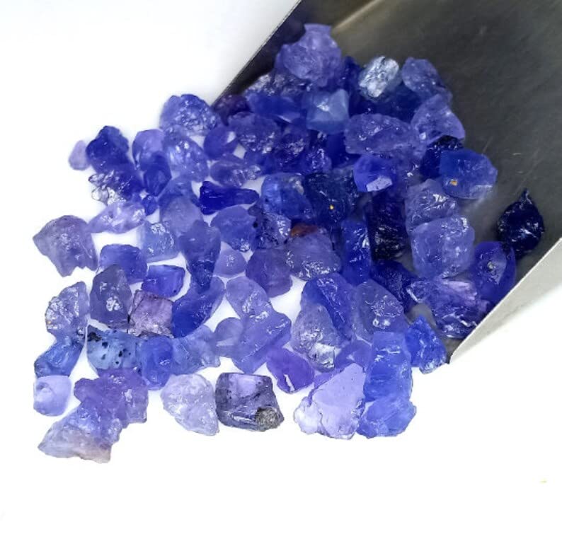 COLORGEMSTONE 70 Carat Natural Raw Tanzanite Stone, Rough Crystals for Jewelry Making, Tiny Rough Chakra Healing Gemstones, Birthstone, Loose