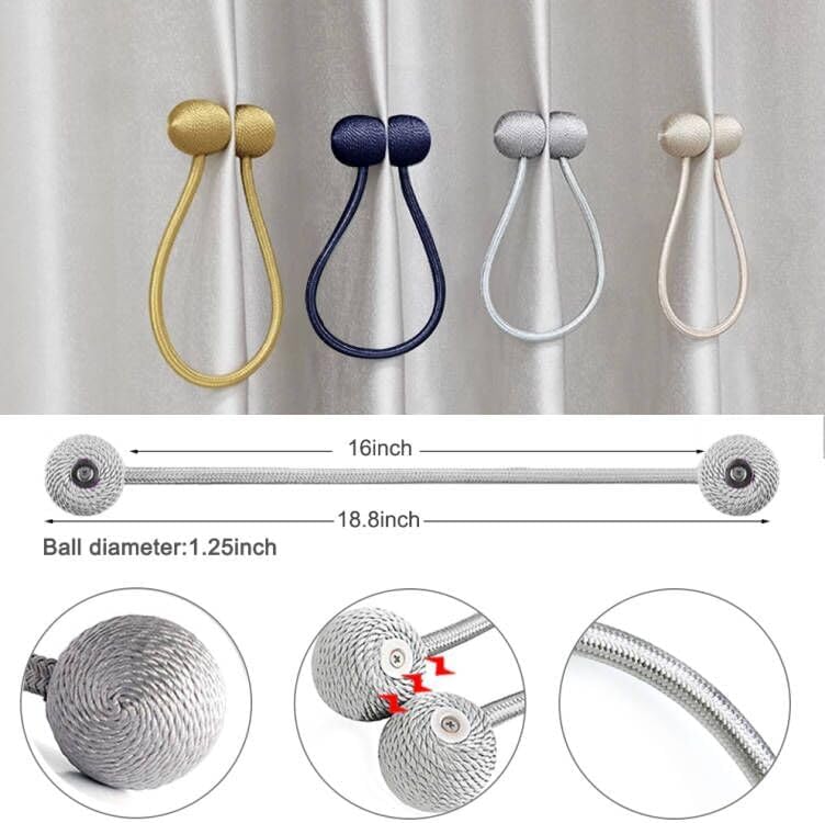 IHClink Alzapaños magnéticos fuertes para cortinas, soportes decorativos para cortinas, lazos de cortina tejidos, hebillas, cuerdas para cortinas de