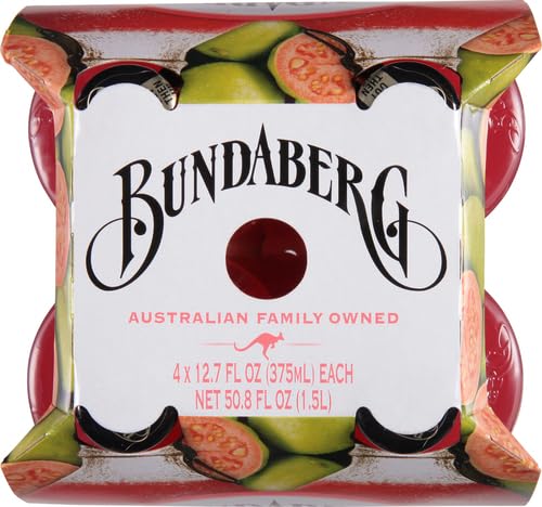 Bundaberg Bebida de frutas espumosas, guayaba, 12.7 onzas líquidas, 4 unidades
