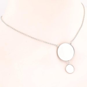 Reidgaller 10 bandejas de acero inoxidable con dije de cabujón de 0.472in, 0.984in, cadena de acero inoxidable, bisel en blanco para hacer joyas Reidgaller 10 bandejas de acero inoxidable con dije de cabujón de 0.472in, 0.984in, cadena de acero inoxidable, bisel en blanco para hacer joyas