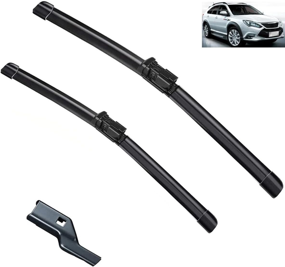 Escobillas de limpiaparabrisas delantero, compatibles con BYD Tang Tan EV II 2018-2023, cepillos de ventana de 26 + 16 pulgadas (tamaño volante a la