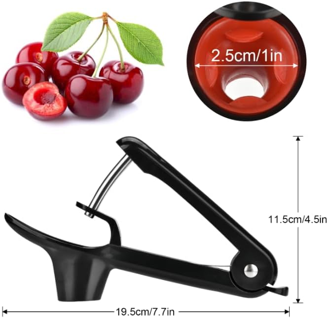 Herramienta de deshuesador de cerezas, herramienta portátil de semillas de cereza, herramienta de acero inoxidable resistente con diseño de