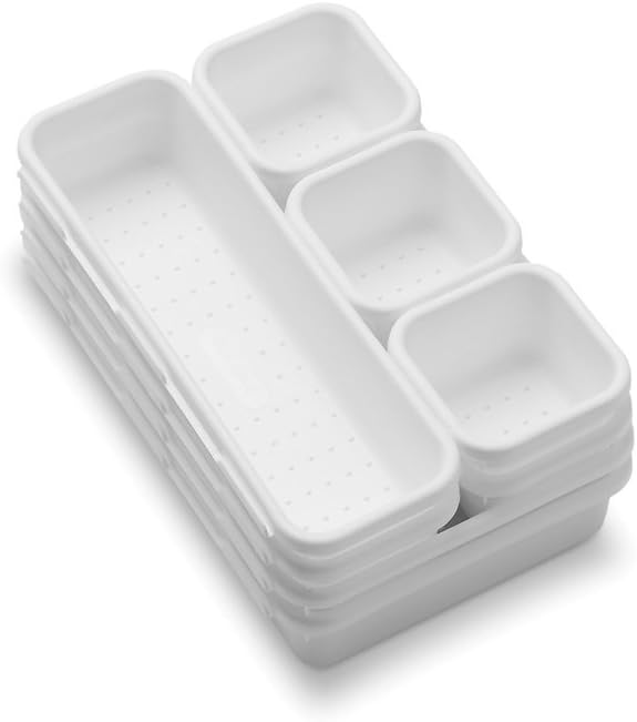 Madesmart Paquete de compartimentos con enclavamiento, blanco, 8 piezas