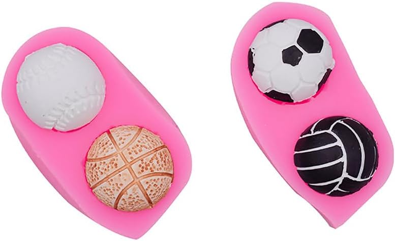 Molde de silicona para baloncesto, béisbol, voleibol, fútbol, bricolaje, Sugarcraft, magdalena, molde para hornear, fondant, pastel, herramienta de