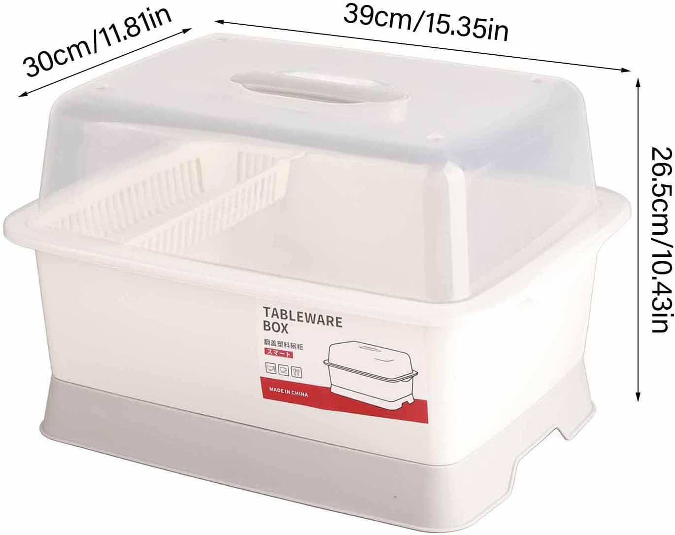 Escurridor de platos con tapa para ahorrar espacio, organizador de escurridor de platos, soporte para vajilla, escurridor de platos para encimera de