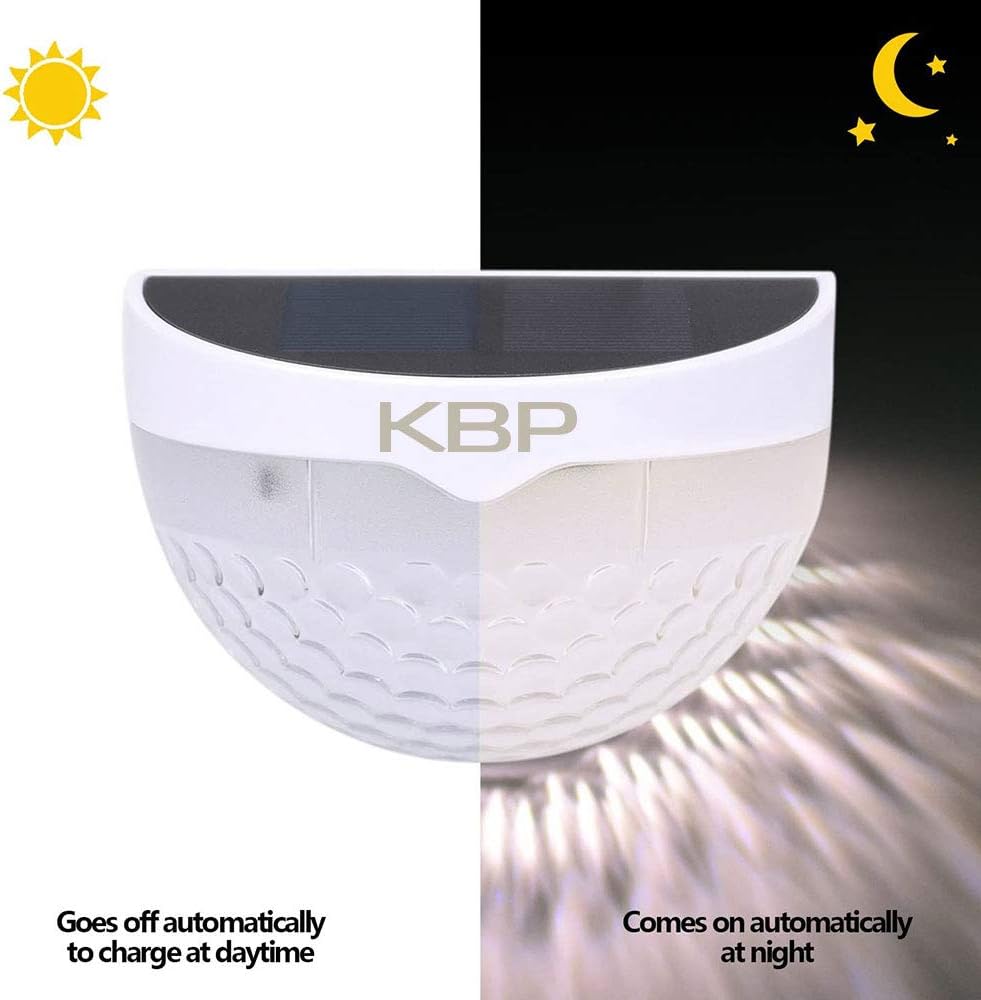KBP – Luces solares para exteriores, a prueba de agua para la pared, la cerca, el patio, el jardín, el porche, la escalera