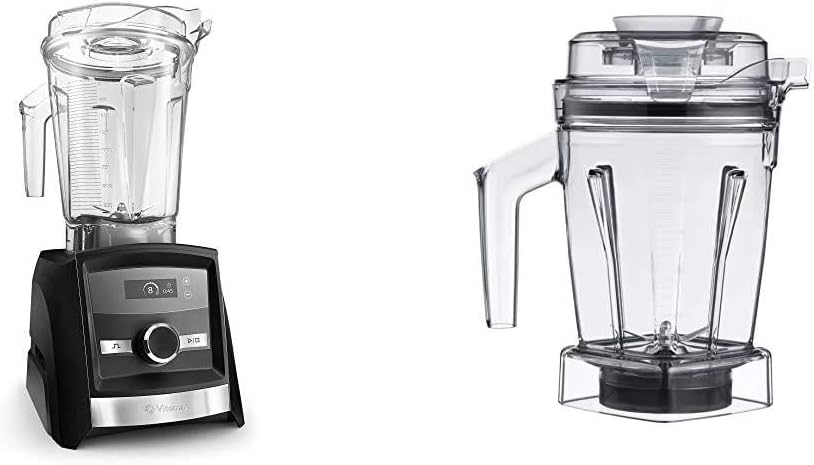 Vitamix A3300 Ascent Series Smart Blender, grado profesional, 64 oz. Contenedor de bajo perfil, negro y contenedor de la serie Ascent, 48 onzas con