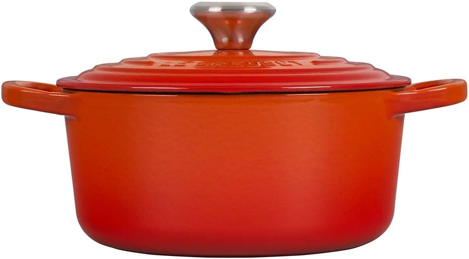 Le Creuset Juego de utensilios de cocina de hierro fundido esmaltado de 5 piezas SS Knob Condo – Llama