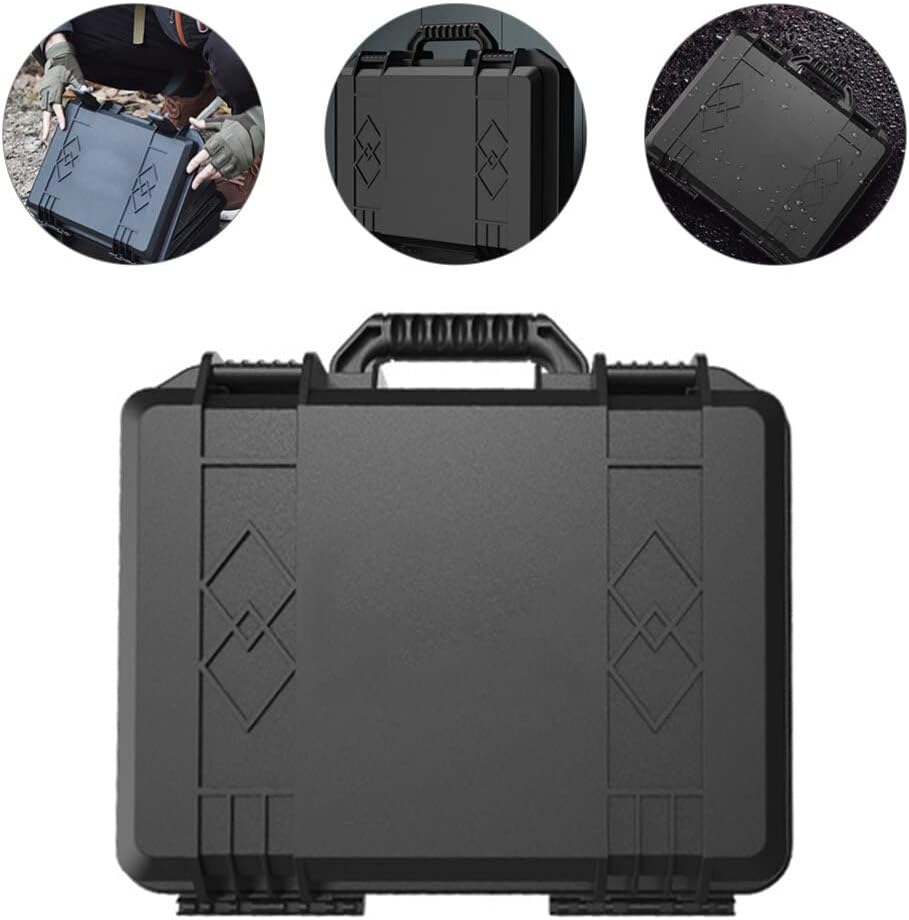 Caja de herramientas rígida con espuma, caja de herramientas de plástico, organizador y almacenamiento, funda de transporte de plástico con espuma