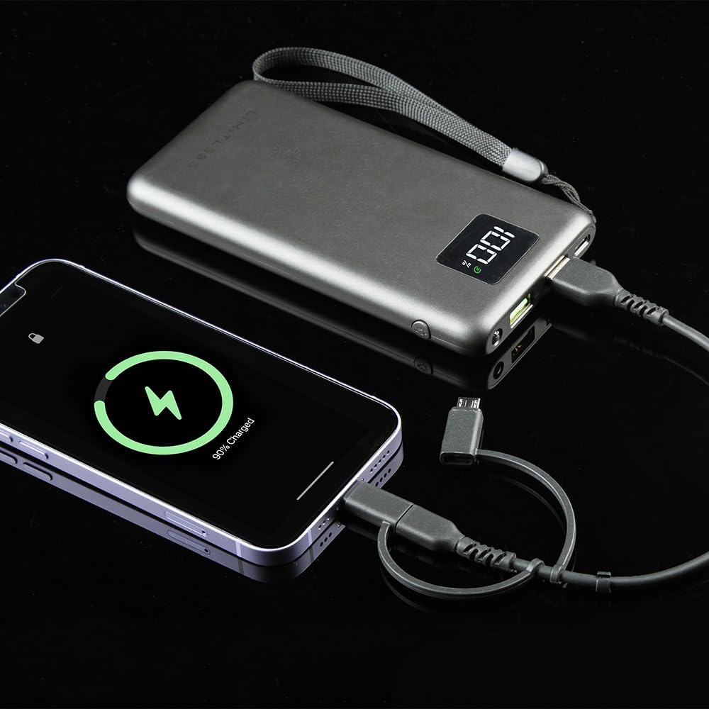 Limitless TotalBoost – Banco de energía portátil de 10,000 mAh con puerto de entrega de energía tipo C de 20 W, puertos USB de carga rápida de 20 W,