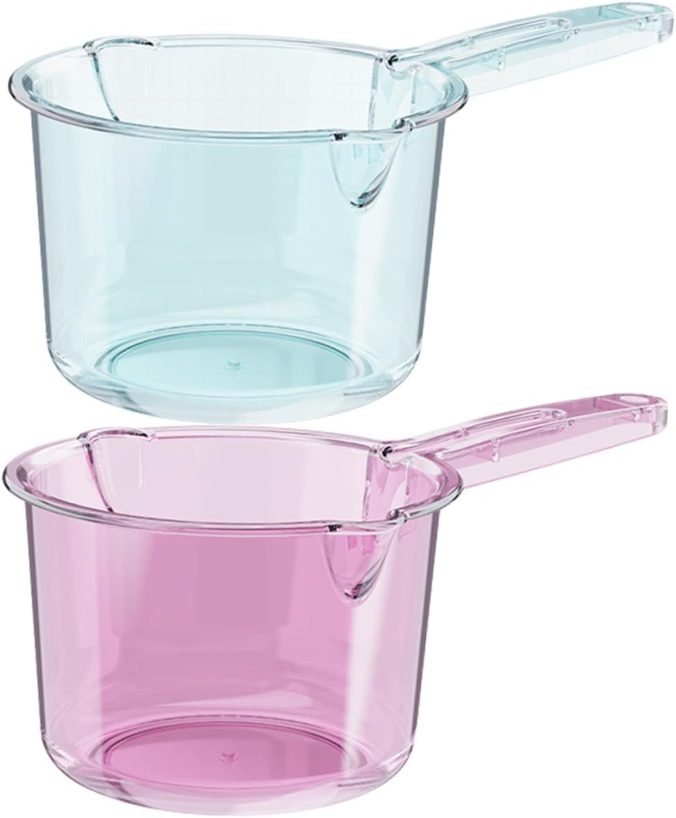 HOMSFOU Cuchara de baño transparente, cucharón de agua de plástico, cucharas de baño, cucharas para baño, cucharón pequeño, cucharón de champú,