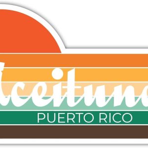 Aceitunas Puerto Rico 4 x 2.25 Inch Fridge Magnet Retro Vintage Sunset City 70s Aesthetic Design Aceitunas Puerto Rico 4 x 2.25 Inch Fridge Magnet Retro Vintage Sunset City 70s Aesthetic Design