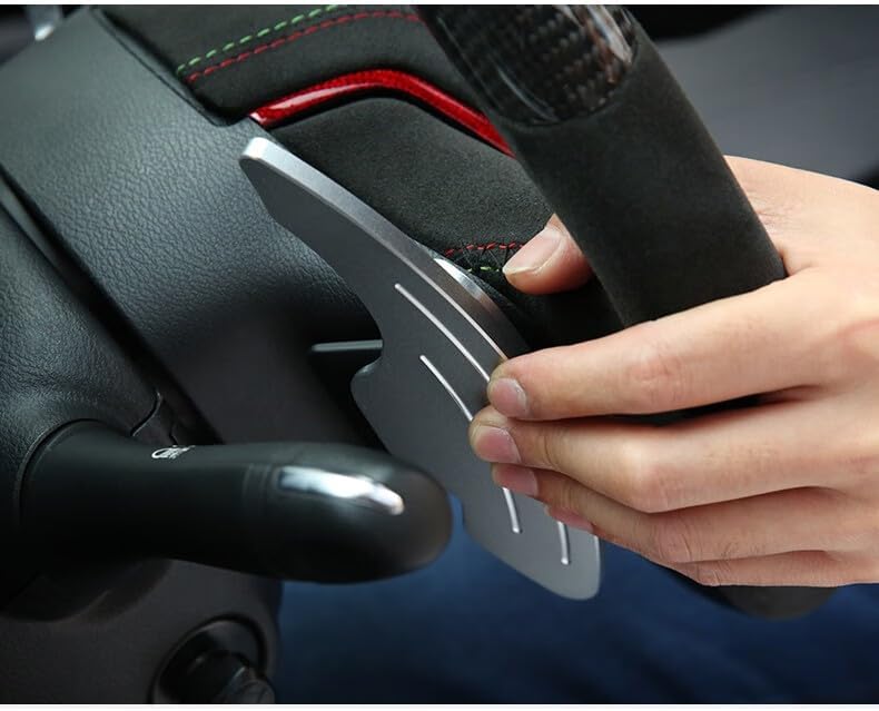 SANRILY Fundas de aluminio plateado para palanca de cambios de volante para Infiniti Q50 QX50 Q60 Coupé 2019 y para Nissan Skyline GT Rogue 2021