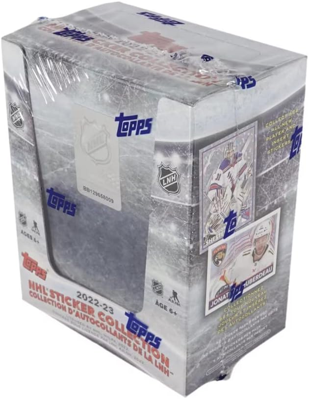 2022-23 NHL Topps Hockey Stickers Collection Factory Sealed Box 50 Packs. Smaller than regular sportscard, paper thin, See scans for details of the