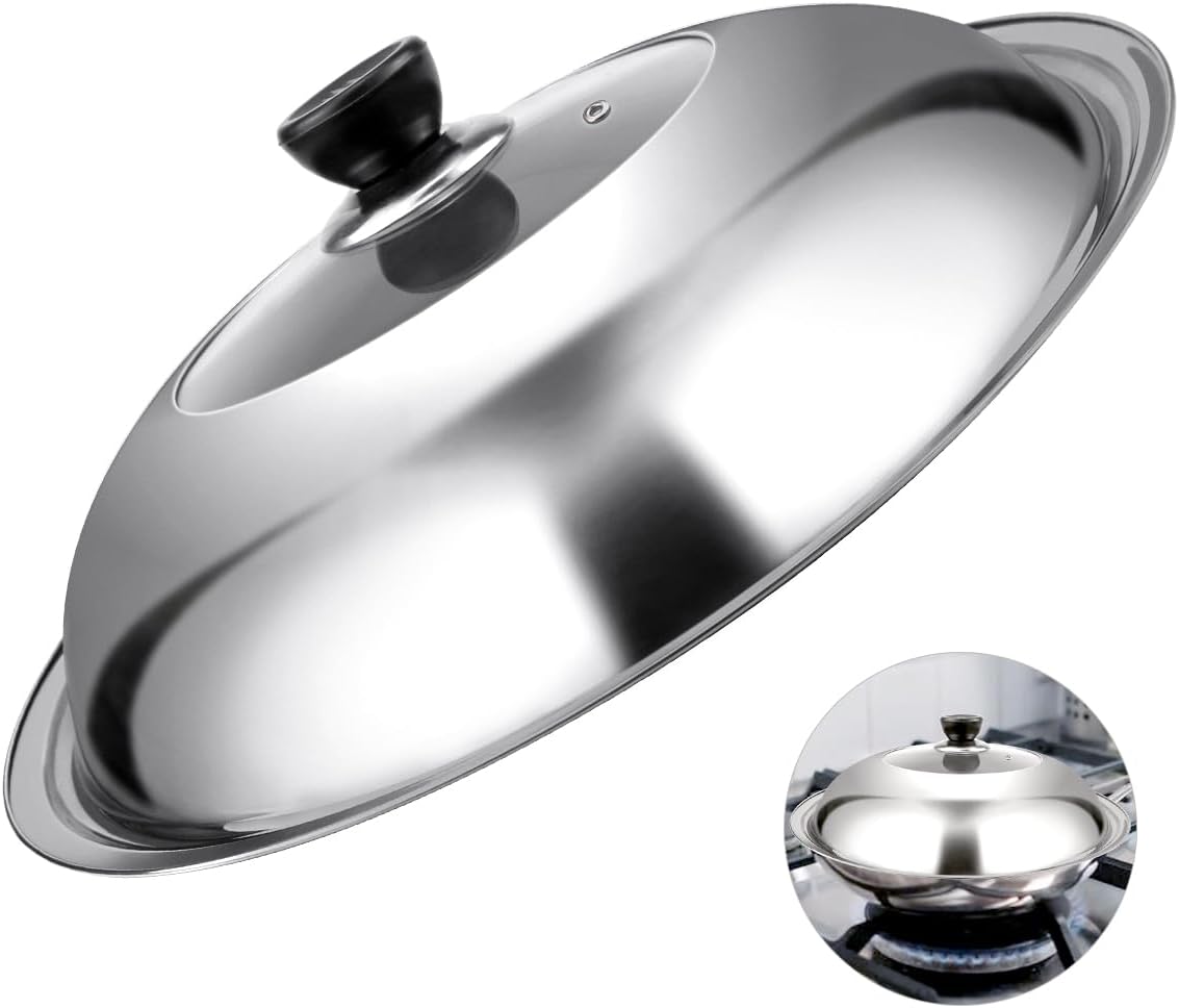 Cubierta de wok en forma de cúpula tapa de la cacerola de cocina tapa de acero inoxidable universal ollas cubierta de utensilios de cocina tapa de