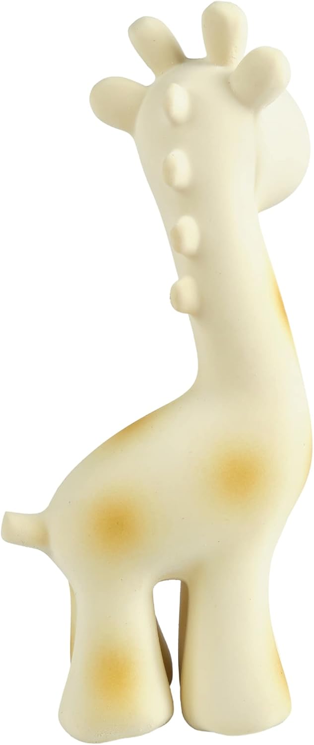 Tikiri Toys – Sonajero de jirafa de goma, mordedor y juguete de baño, caucho natural orgánico, a partir de 6 meses