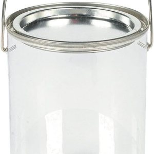 Contenedores de pintura transparente con tapas de metal (juego de 6 cubos de plástico), ideales para recuerdos de fiesta, decoración y proyectos de Contenedores de pintura transparente con tapas de metal (juego de 6 cubos de plástico), ideales para recuerdos de fiesta, decoración y proyectos de