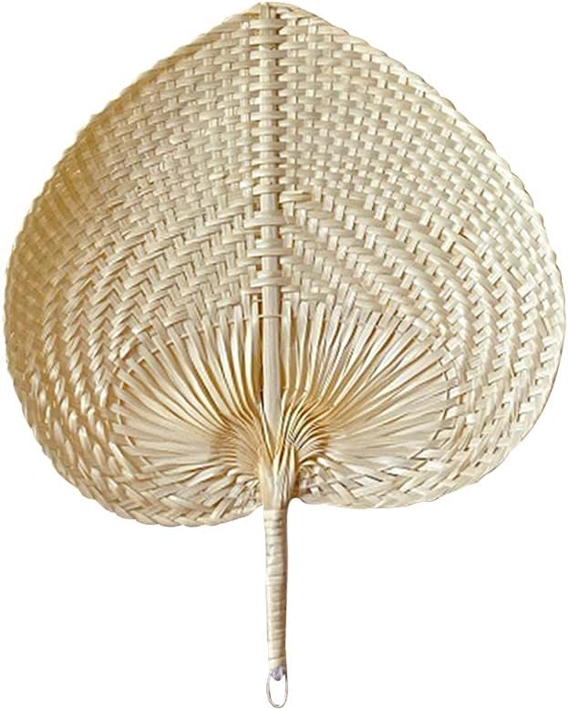 Abanico hecho a mano, 2 ventiladores hechos a mano, estilo chino, abanicos de mano de bambú para decoración del hogar, boda, playa, interior y