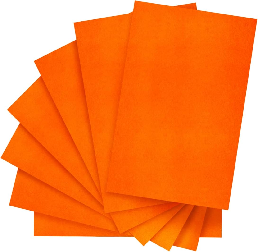 IOOLEEM Hojas de fieltro naranja, 30 piezas de 7 x 11.3 pulgadas (cerca de tamaño A4 – 7.1 x 11.2 in) hoja de fieltro precortada para manualidades,