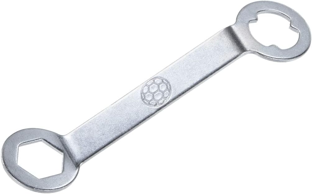 Track Spikes Wrench Dual Interface Aluminio Antideslizante Zapatos Herramienta de Ajuste para Zapatos de Fútbol M5, Tono Plateado