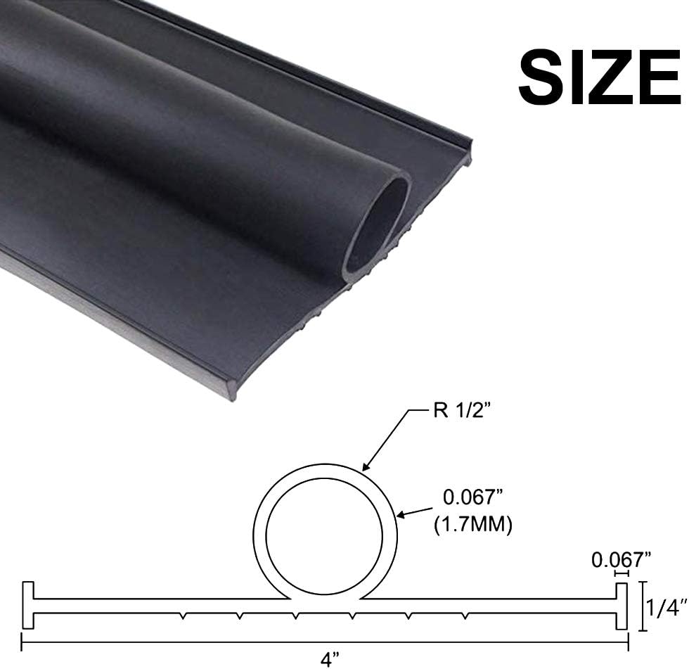 Sellos de goma inferior de goma para puerta de garaje con kit de base de retención de riel de aluminio preperforado, forma de U resistente + junta