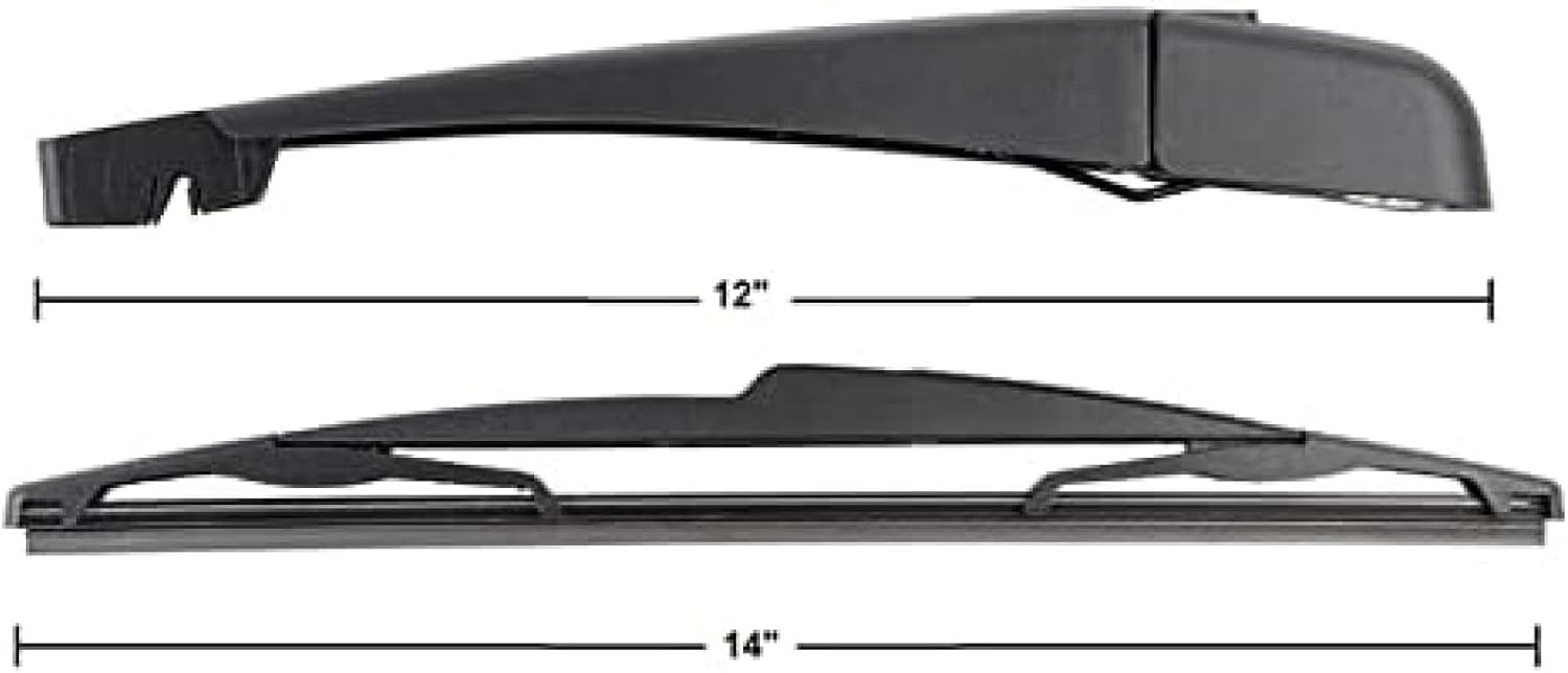 WouND Juego de limpiaparabrisas trasero, compatible con Nissan Quest 2004-2009 para todas las estaciones, goma natural