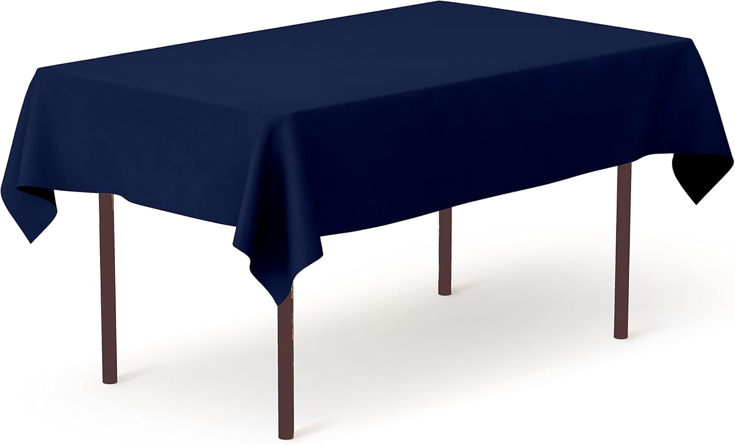 Pomp Mantel de poliéster prémium de 60 x 84 pulgadas, color azul marino, tela resistente a las arrugas y a las manchas, de fácil cuidado, se adapta