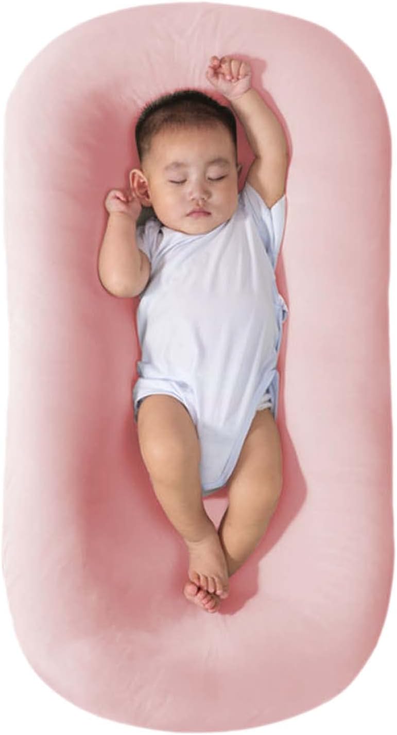 HEOLIEN Almohada de alta calidad para recién nacido, suave algodón orgánico, transpirable, almohada para tumbona para recién nacido de 0 a 12 meses