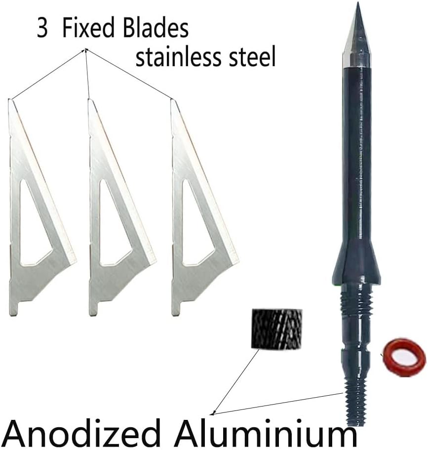 3 cuchillas de caza de 100125 granos, cabezas de flecha atornilladas, puntas de flecha compatibles con ballesta y arco compuesto + 1 estuche de