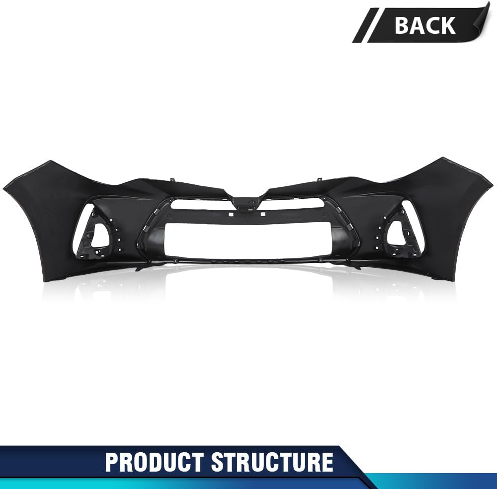 PIT66 Cubierta de parachoques delantero imprimada compatible con Toyota Corolla 2017-2019 (para modelos Sedan 4 puertas SE y XSE) TO1000424,