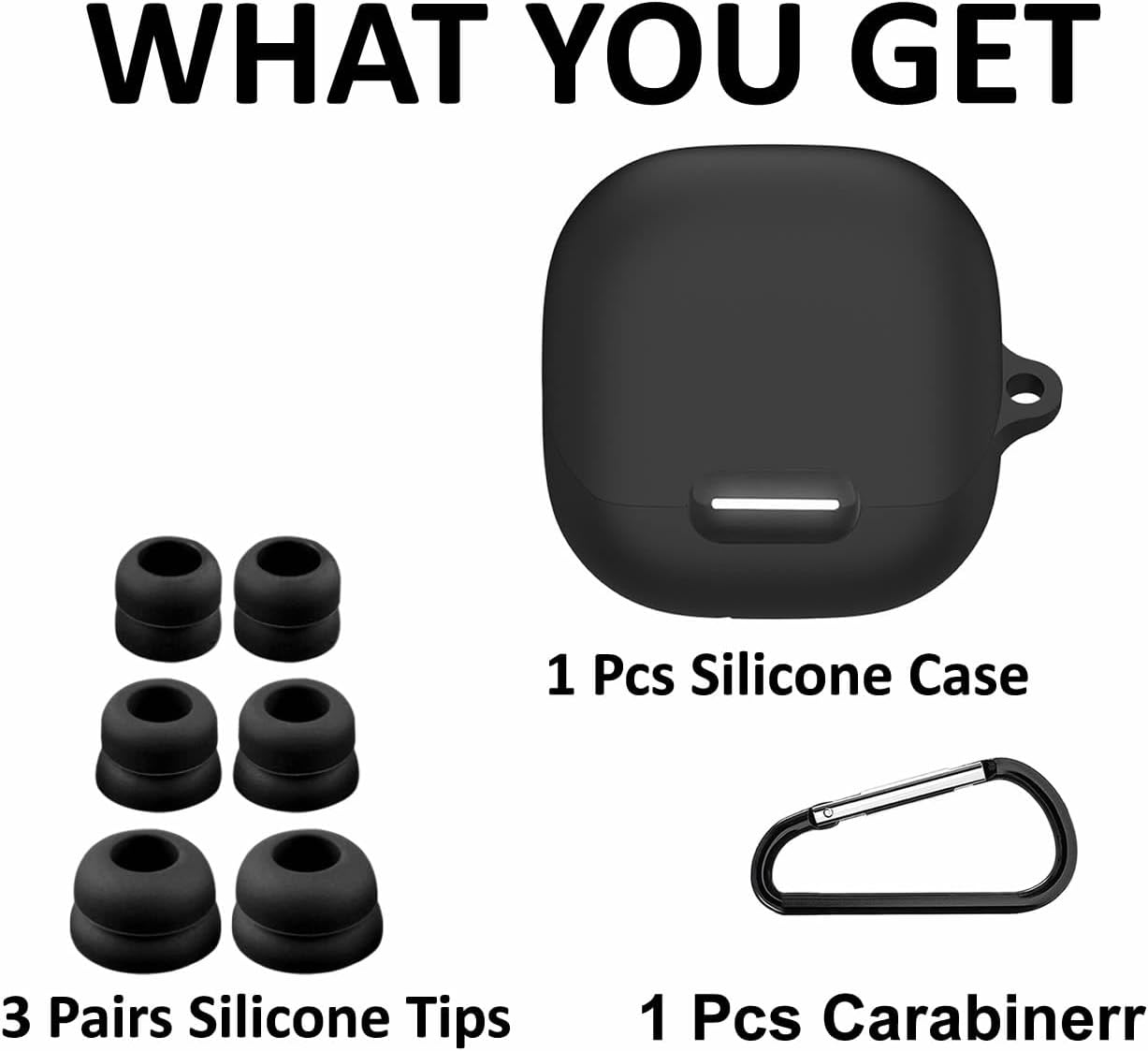 A-Focus Compatible con Soundcore Liberty 4 NC Case Ear Tips Set, funda protectora de goma de silicona, 3 pares de almohadillas de doble brida y