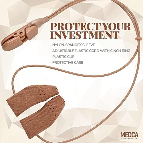 Protectores y clips para audífonos (paquete de 2) Cubierta de tela con cable con cierre para proteger de la suciedad, el polvo, el sudor y la