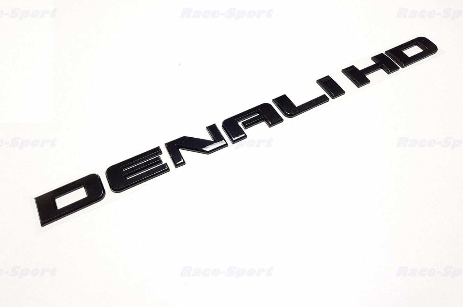 Denali – 2 emblemas de repuesto en 3D para puerta lateral y puerta trasera para puerta trasera (color negro brillante)
