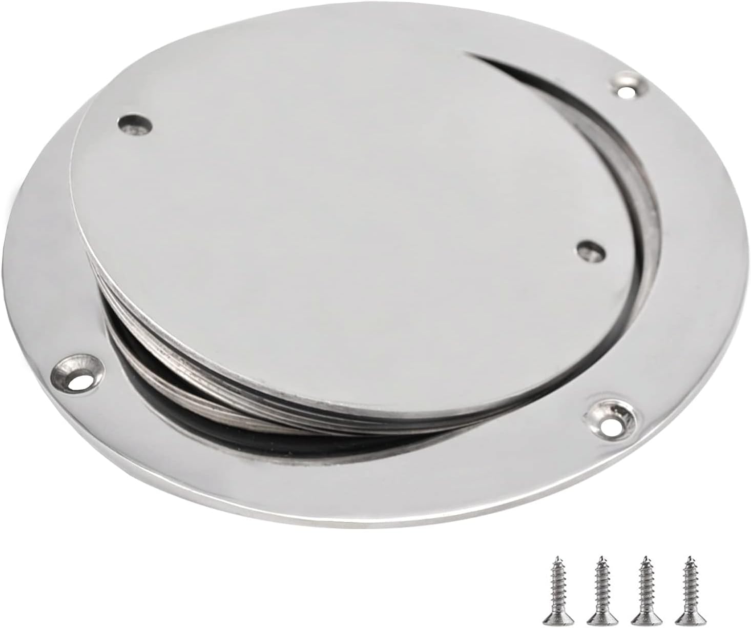 Escotilla de barco de 5 pulgadas 316 de acero inoxidable redonda antideslizante 2 ojos placa de cubierta de escotilla de inspección con cubierta