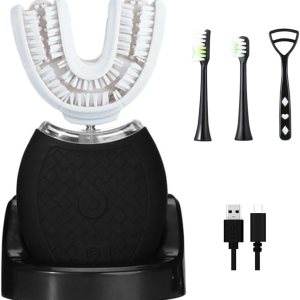 Ortho Sparkle Cepillo de dientes eléctrico automático para adultos, cepillos de dientes en forma de U para blanqueamiento dental, limpieza bucal de Ortho Sparkle Cepillo de dientes eléctrico automático para adultos, cepillos de dientes en forma de U para blanqueamiento dental, limpieza bucal de