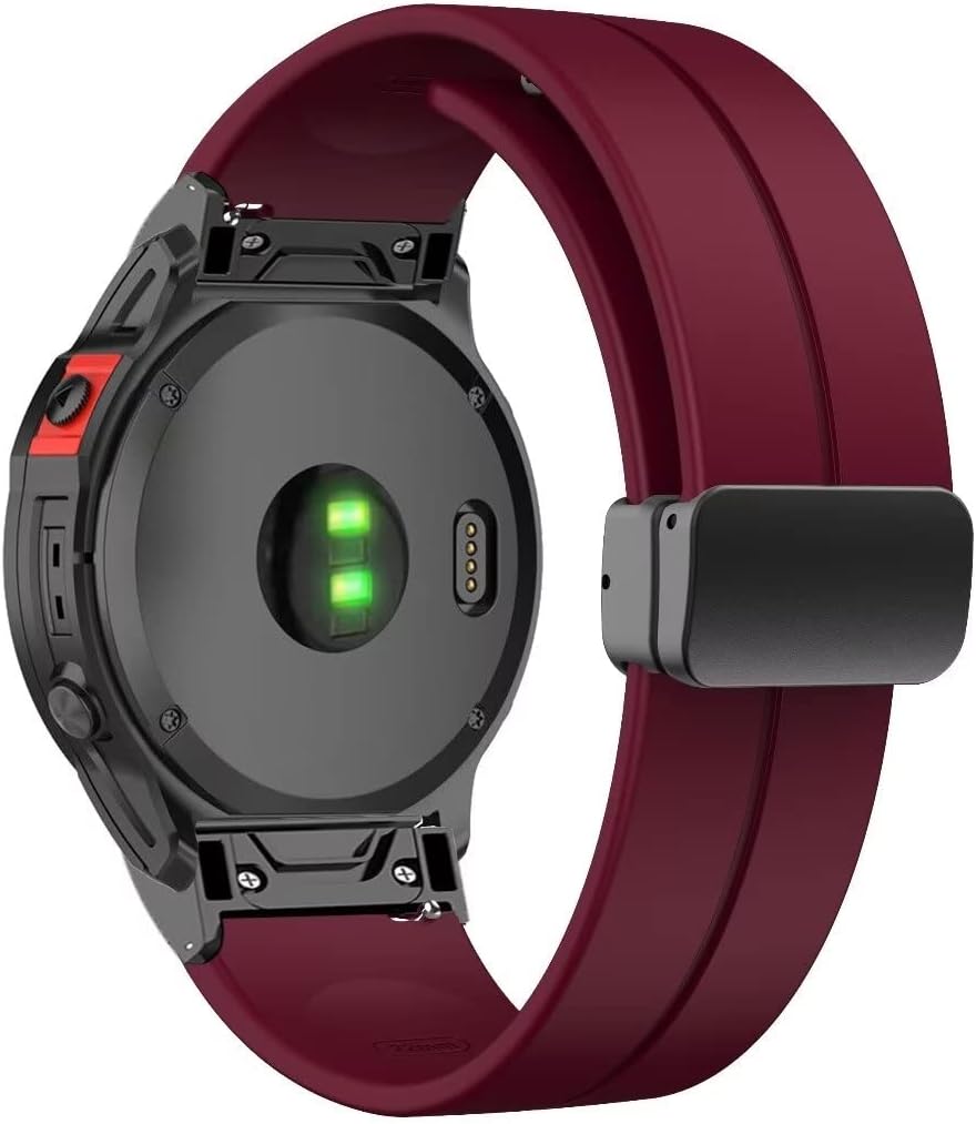Correa deportiva Conm para Garmin Fenix 7x76x Gps65x5, correa magnética de repuesto de silicona de 0.866in y 1.024in