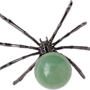 Runyangshi 1 bola de aventurina verde de cristal natural de 2 pulgadas, hecha a mano, estatua de araña animal, cristal curativo para decoración de Runyangshi 1 bola de aventurina verde de cristal natural de 2 pulgadas, hecha a mano, estatua de araña animal, cristal curativo para decoración de