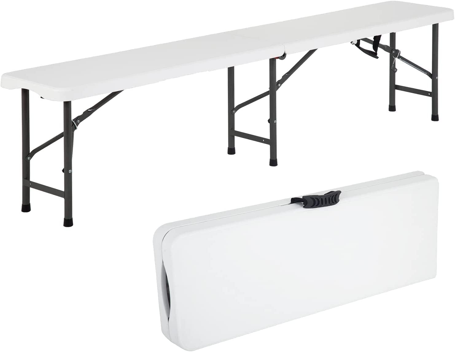 Mesas plegables de 6 pies para exteriores, mesa de picnic portátil plegable, mesas de fiesta ligeras, banco plegable de 6 pies, banco de campamento